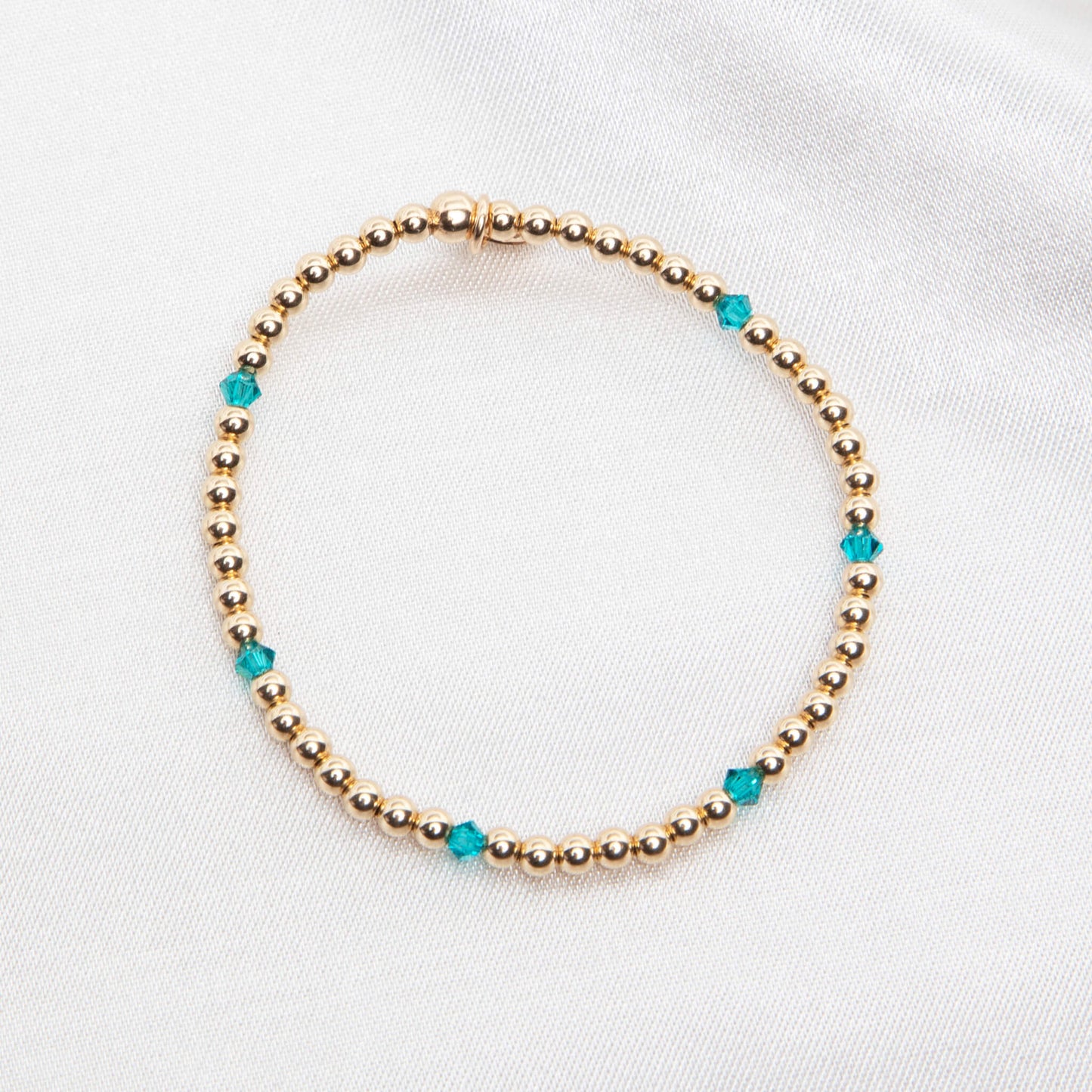 December Blue Zircon Alternating Crystal Bracelet