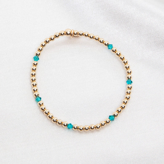 December Blue Zircon Alternating Crystal Bracelet