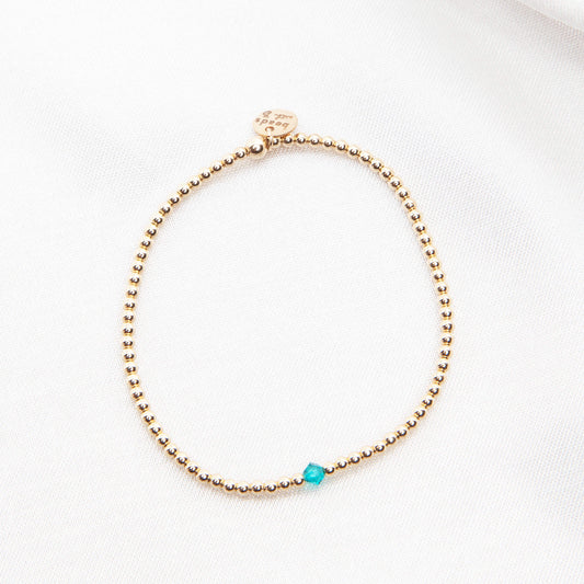 December Blue Zircon Crystal Center Bracelet