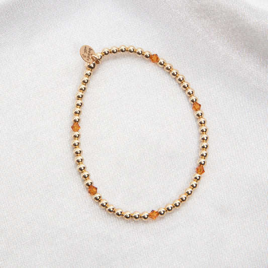 November Citrine Alternating Crystal Bracelet