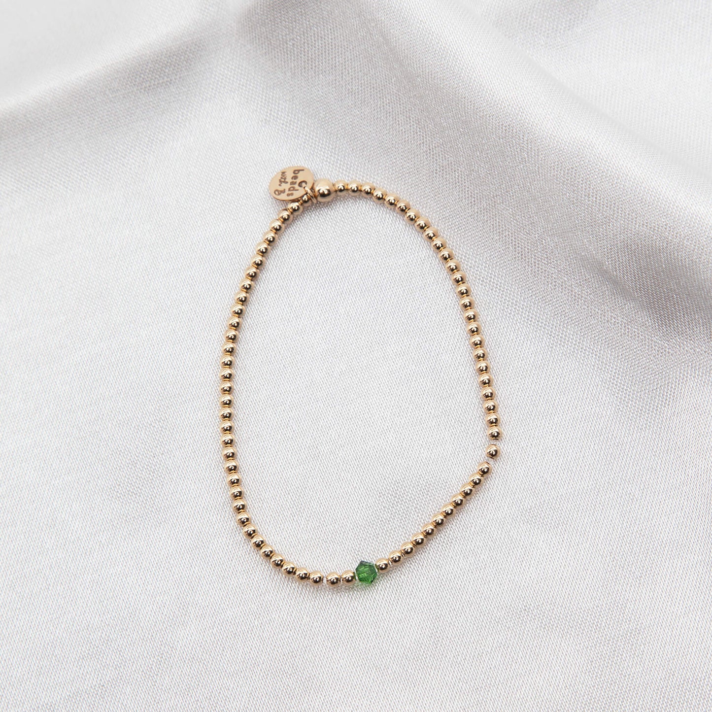 August Peridot Crystal Center Bracelet