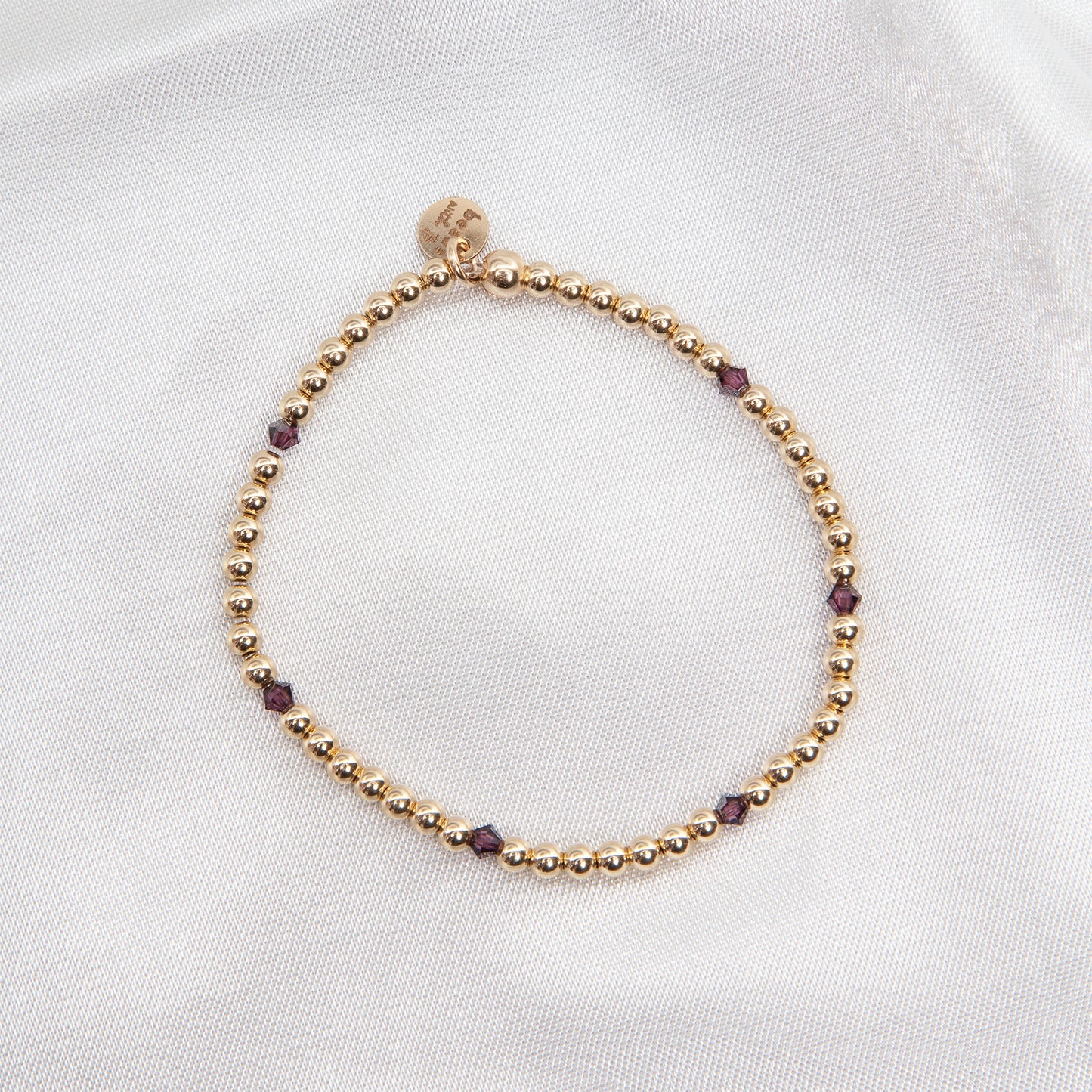 February Amethyst Alternating Crystal Bracelet