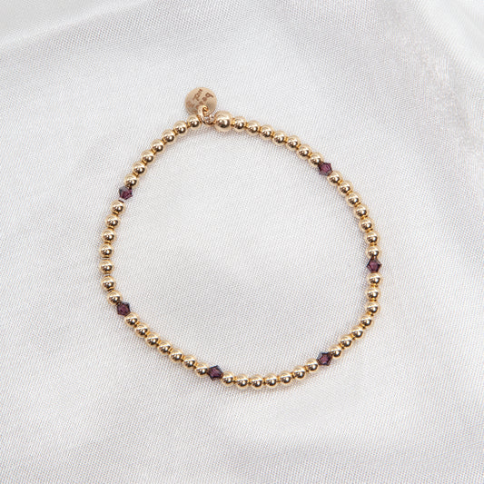 February Amethyst Alternating Crystal Bracelet