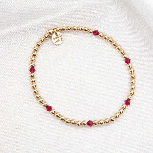 July Ruby Alternating Crystal Bracelet