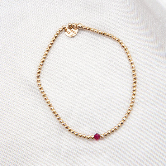 July Ruby Crystal Center Bracelet