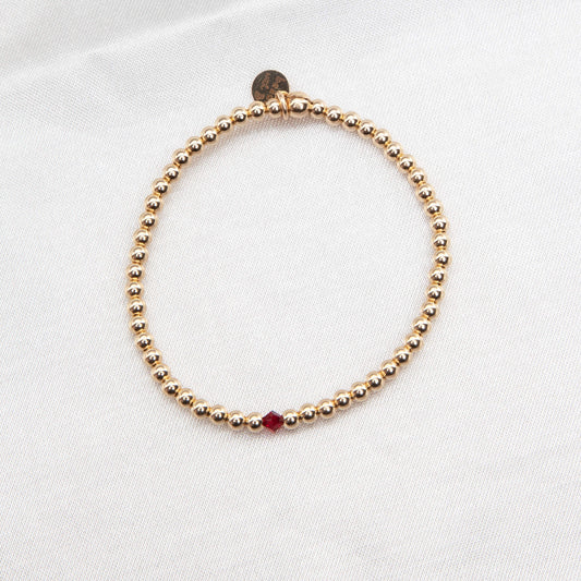 January Garnet Crystal Center Bracelet