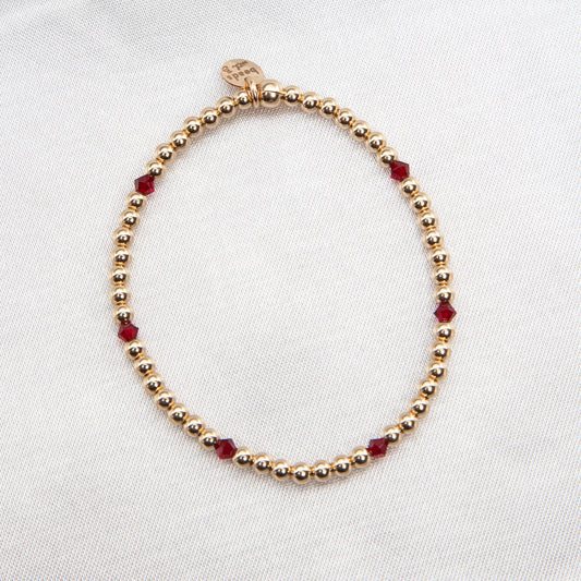 January Garnet Alternating Crystal Bracelet