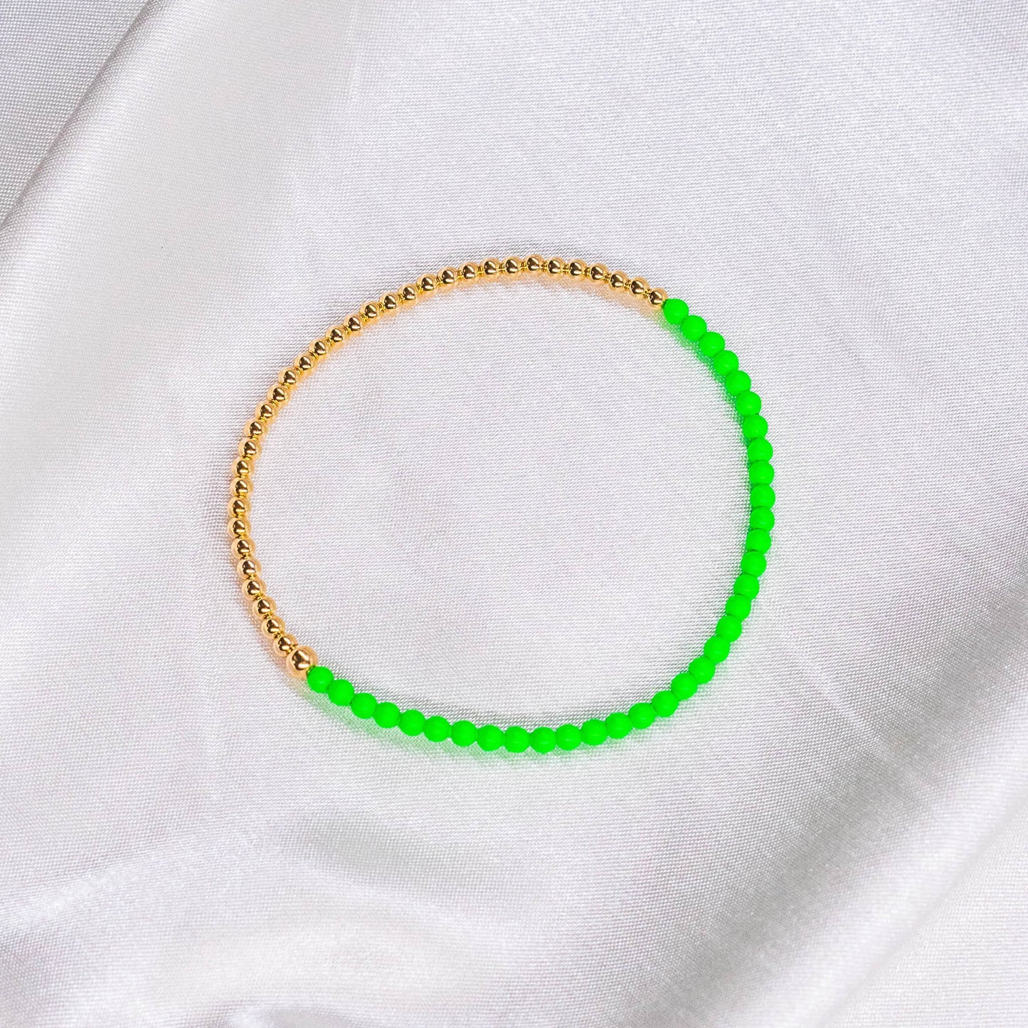 Half Neon Pearl/ Half 14K Gold Filled Anklet