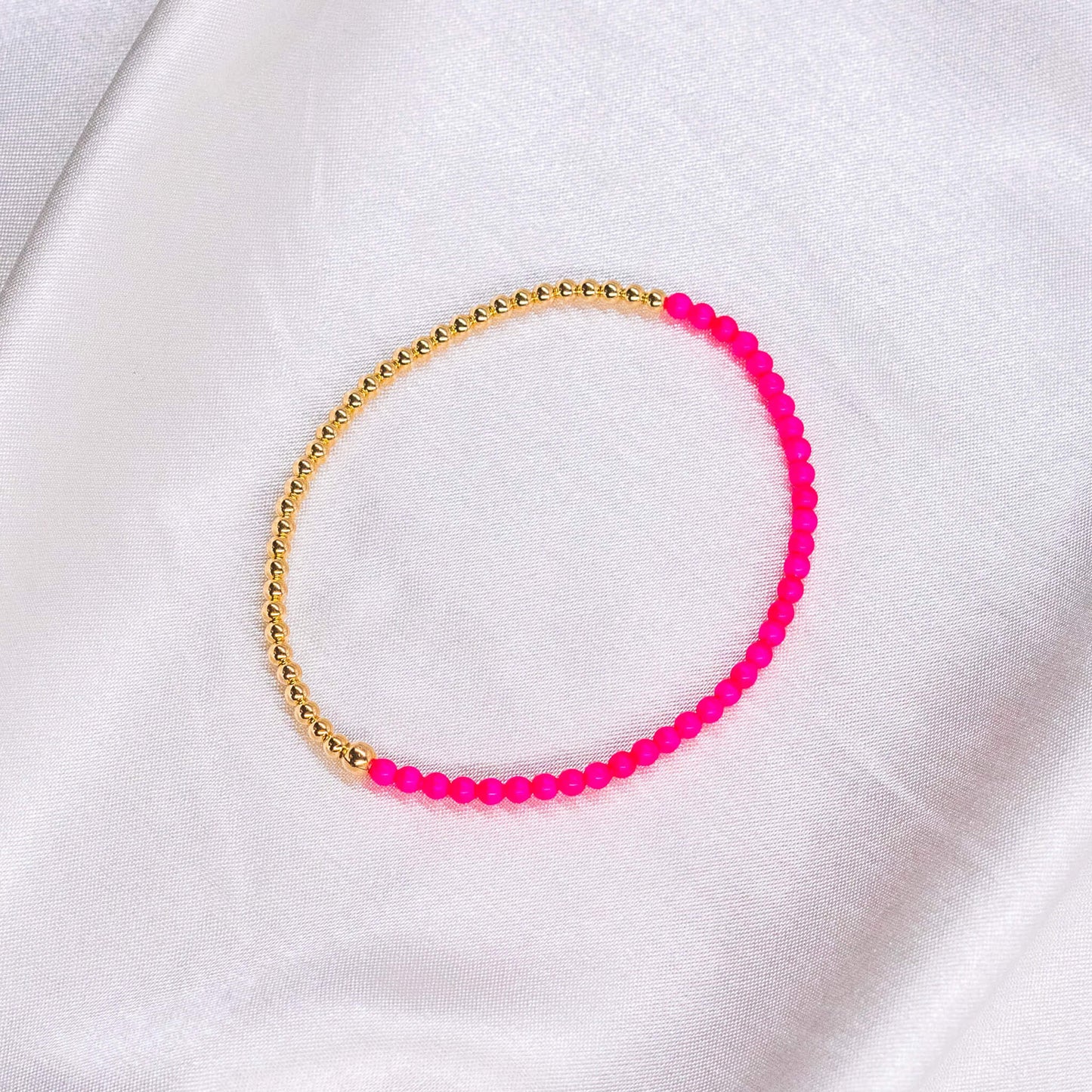 Half Neon Pearl/ Half 14K Gold Filled Anklet